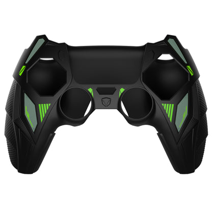 PlayVital メカライノ シリコンカバー PS5用（サムグリップ＆ステッカー付き）充電ドック対応【ブラック＆グリーン】