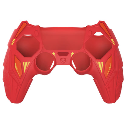 PlayVital メカライノ シリコンカバー PS5用（サムグリップ＆ステッカー付き）充電ドック対応【メープルレッド＆ブリックレッド】
