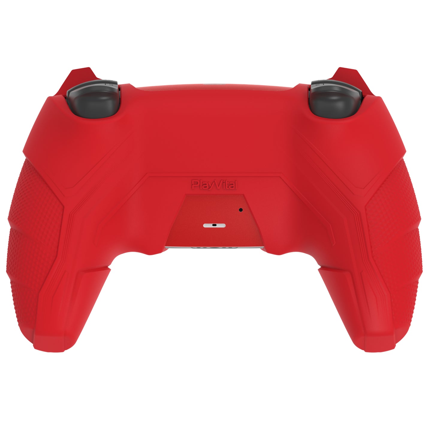 PlayVital メカライノ シリコンカバー PS5用（サムグリップ＆ステッカー付き）充電ドック対応【メープルレッド＆ブリックレッド】