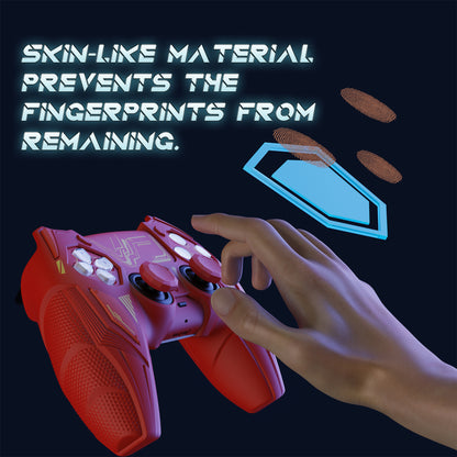PlayVital メカライノ シリコンカバー PS5用（サムグリップ＆ステッカー付き）充電ドック対応【メープルレッド＆ブリックレッド】