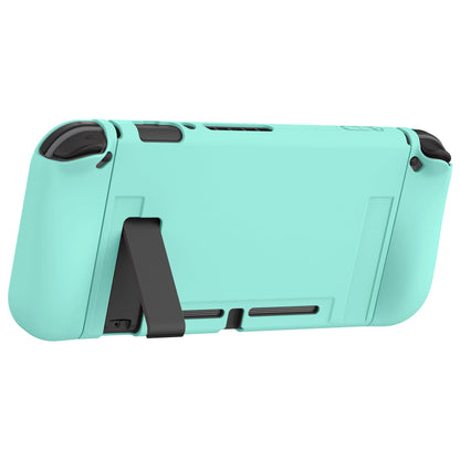 PlayVital Misty Green Protective Case for NS Switch, Soft TPU Slim Case Cover for NS Switch Console with Colorful ABXY Direction Button Caps - NTU6032G2 PlayVital