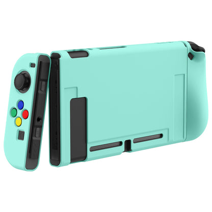 PlayVital Misty Green Protective Case for NS Switch, Soft TPU Slim Case Cover for NS Switch Console with Colorful ABXY Direction Button Caps - NTU6032G2 PlayVital