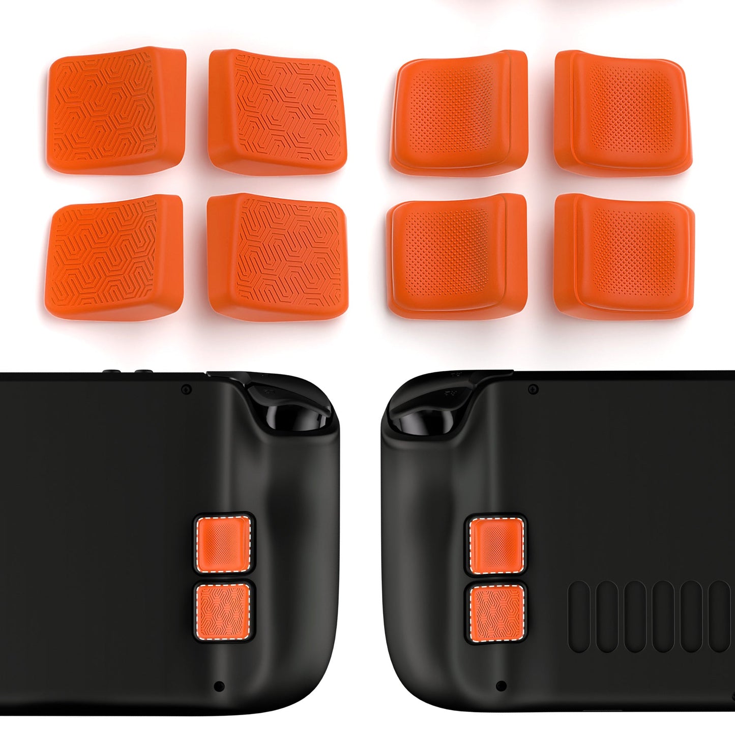 PlayVital Mix Version Streamlined & Studded Design Back Button Enhancement Set for Steam Deck LCD & OLED - Orange - PGSDM019 playvital