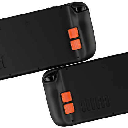 PlayVital Mix Version Streamlined & Studded Design Back Button Enhancement Set for Steam Deck LCD & OLED - Orange - PGSDM019 playvital