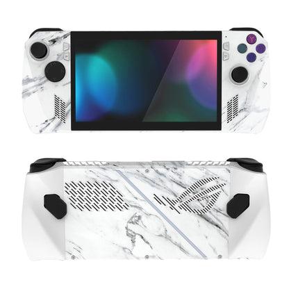 PlayVital Modern White Marble Custom Stickers Vinyl Wraps Protective Skin Decal for ROG Ally Handheld Gaming Console - RGTM014 PlayVital