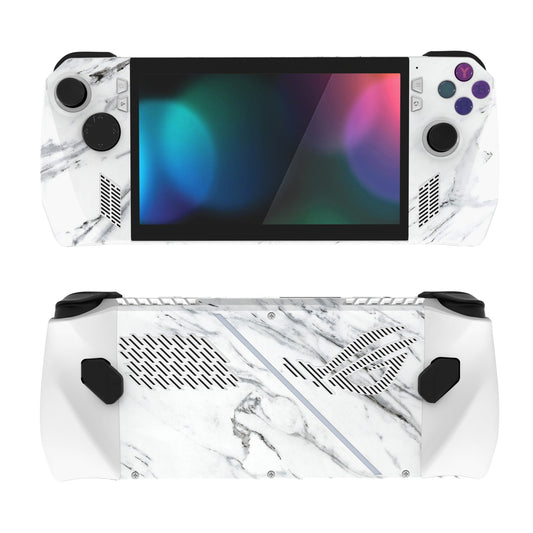 PlayVital Modern White Marble Custom Stickers Vinyl Wraps Protective Skin Decal for ROG Ally Handheld Gaming Console - RGTM014 PlayVital