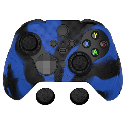 PlayVital マウンテンレンジエディション シリコングリップカバー（サムグリップ付き） Xbox Elite Series 2 コントローラー＆ Xbox Elite Series 2 コアコントローラー用【ブルー & ブラック】