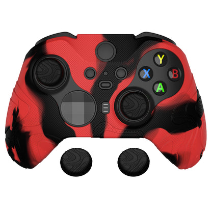 PlayVital マウンテンレンジエディション シリコングリップカバー（サムグリップ付き） Xbox Elite Series 2 コントローラー＆ Xbox Elite Series 2 コアコントローラー用【レッド & ブラック】
