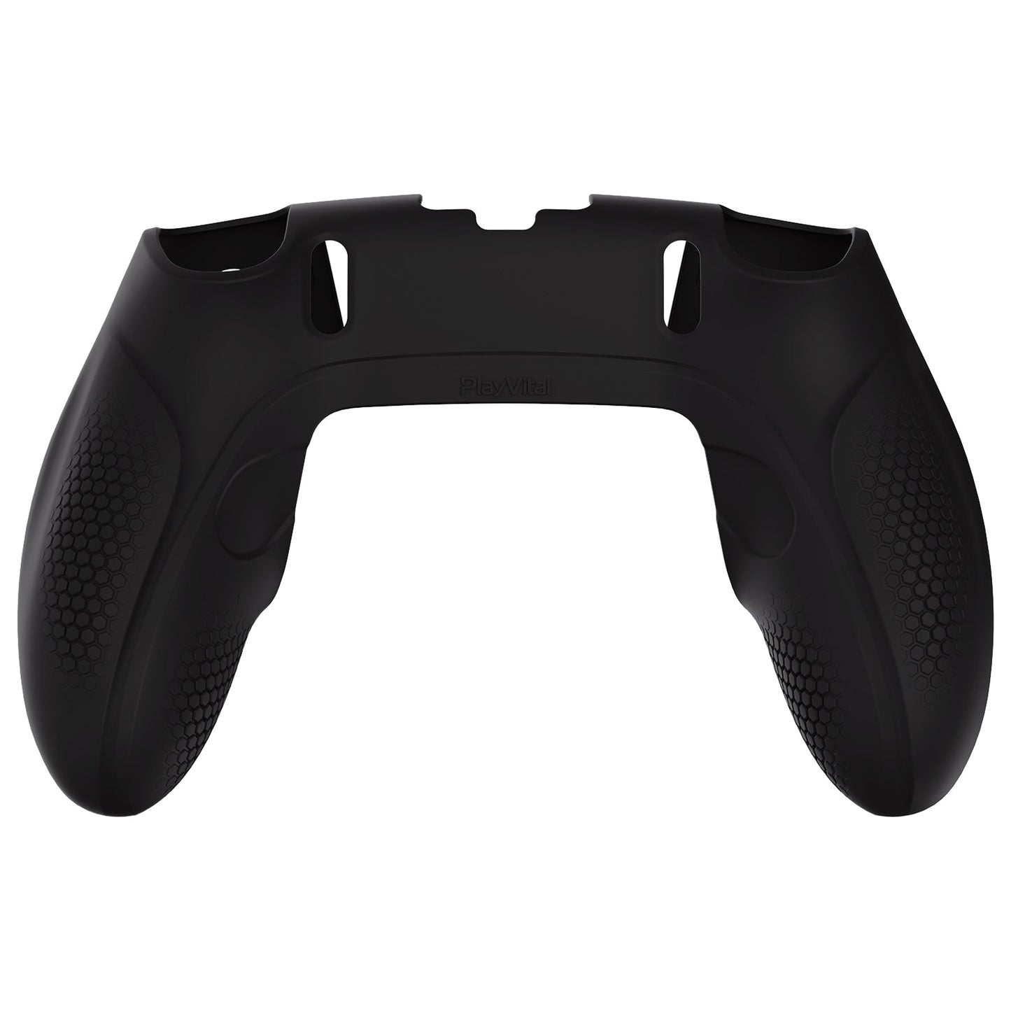 PlayVital Ninja Edition Anti-Slip Half-Covered Silicone Cover Skin with Thumb Grip Caps for PS5 Edge Controller - Black - EYPFP001 PlayVital