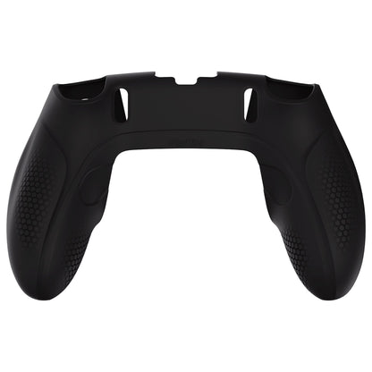 PlayVital Ninja Edition Anti-Slip Half-Covered Silicone Cover Skin with Thumb Grip Caps for PS5 Edge Controller - Black - EYPFP001 PlayVital