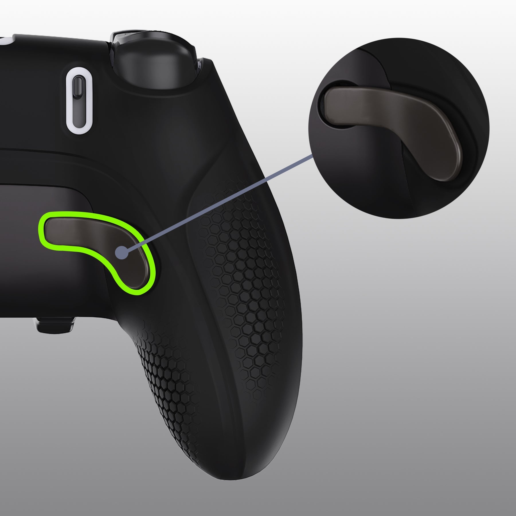 PlayVital Ninja Edition Anti-Slip Half-Covered Silicone Cover Skin with Thumb Grip Caps for PS5 Edge Controller - Black - EYPFP001 PlayVital