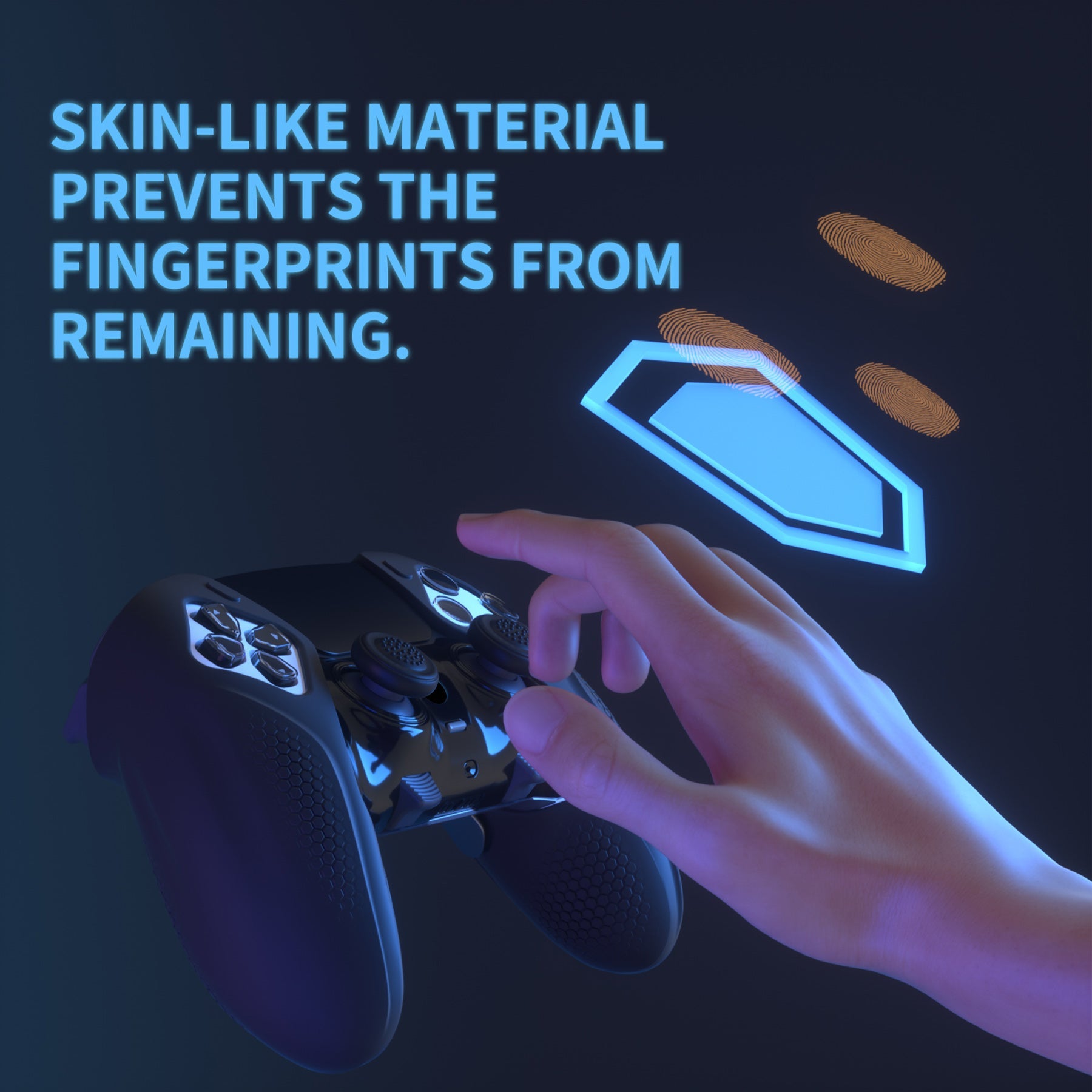 PlayVital Ninja Edition Anti-Slip Half-Covered Silicone Cover Skin with Thumb Grip Caps for PS5 Edge Controller - Black - EYPFP001 PlayVital