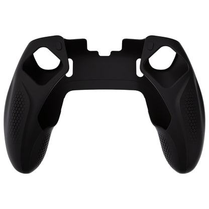 PlayVital Ninja Edition Anti-Slip Half-Covered Silicone Cover Skin with Thumb Grip Caps for PS5 Edge Controller - Black - EYPFP001 PlayVital