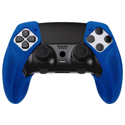 PlayVital Ninja Edition Anti-Slip Half-Covered Silicone Cover Skin with Thumb Grip Caps for PS5 Edge Controller - Blue - EYPFP008 PlayVital