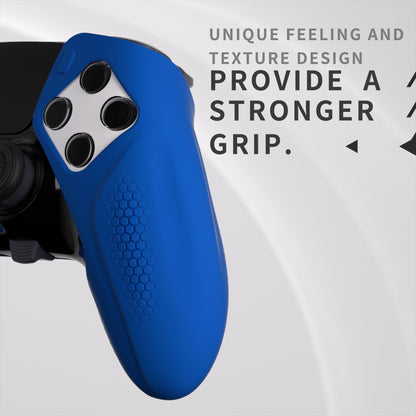 PlayVital Ninja Edition Anti-Slip Half-Covered Silicone Cover Skin with Thumb Grip Caps for PS5 Edge Controller - Blue - EYPFP008 PlayVital