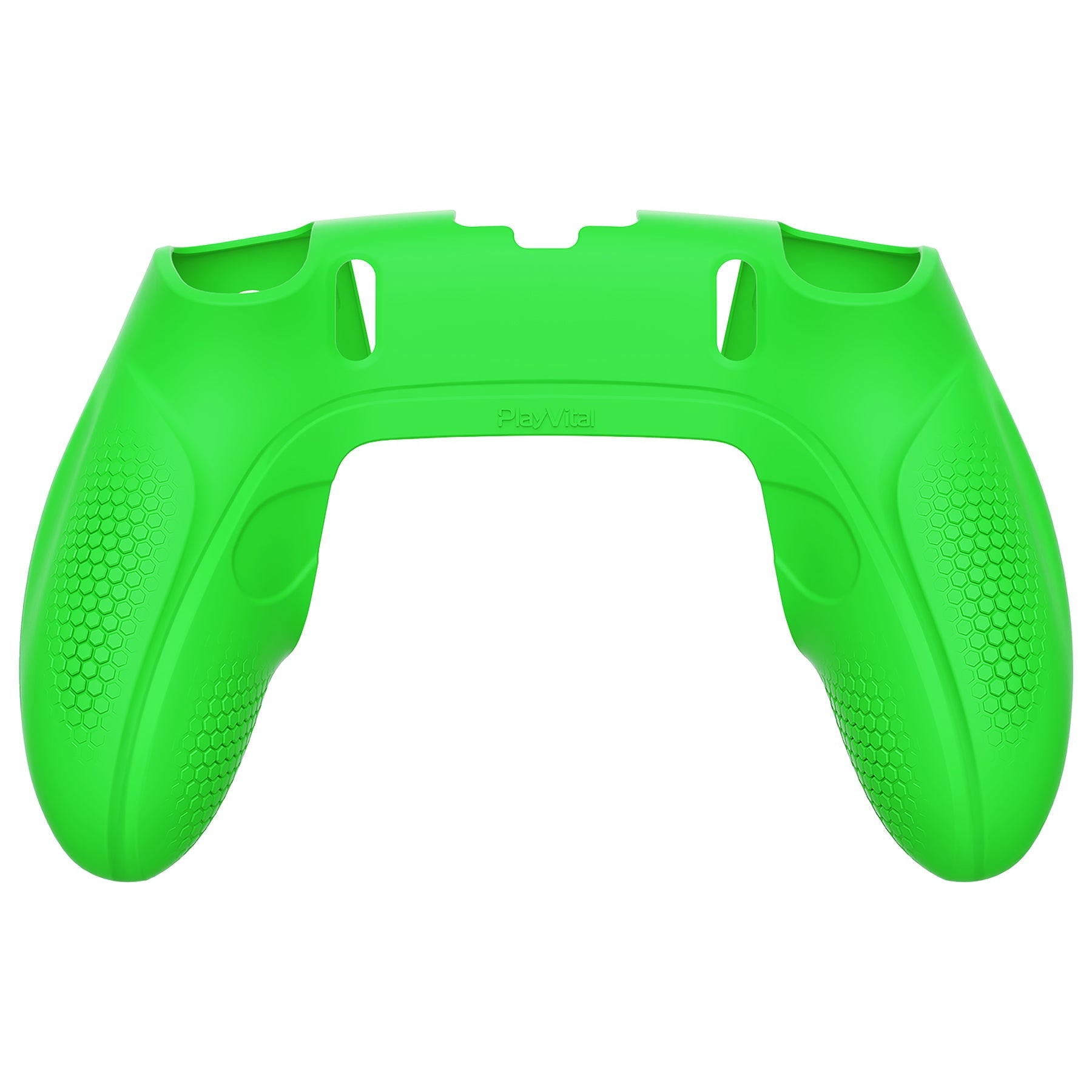 PlayVital Ninja Edition Anti-Slip Half-Covered Silicone Cover Skin with Thumb Grip Caps for PS5 Edge Controller - Green - EYPFP009 PlayVital