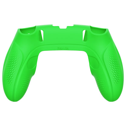 PlayVital Ninja Edition Anti-Slip Half-Covered Silicone Cover Skin with Thumb Grip Caps for PS5 Edge Controller - Green - EYPFP009 PlayVital