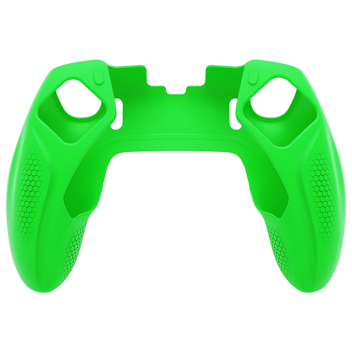 PlayVital Ninja Edition Anti-Slip Half-Covered Silicone Cover Skin with Thumb Grip Caps for PS5 Edge Controller - Green - EYPFP009 PlayVital