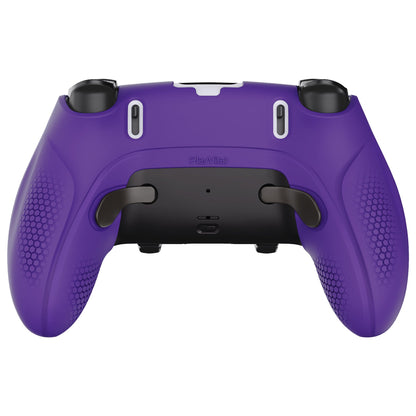 PlayVital Ninja Edition Anti-Slip Half-Covered Silicone Cover Skin with Thumb Grip Caps for PS5 Edge Controller - Purple - EYPFP007 PlayVital