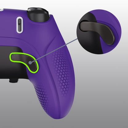 PlayVital Ninja Edition Anti-Slip Half-Covered Silicone Cover Skin with Thumb Grip Caps for PS5 Edge Controller - Purple - EYPFP007 PlayVital