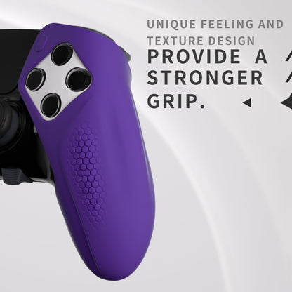 PlayVital Ninja Edition Anti-Slip Half-Covered Silicone Cover Skin with Thumb Grip Caps for PS5 Edge Controller - Purple - EYPFP007 PlayVital