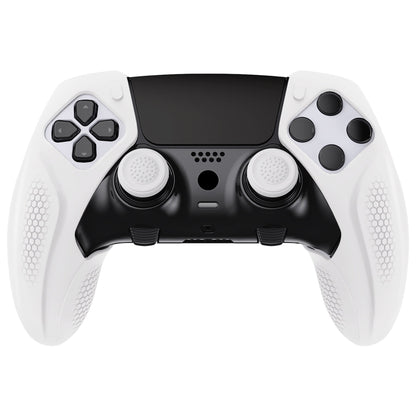 PlayVital Ninja Edition Anti-Slip Half-Covered Silicone Cover Skin with Thumb Grip Caps for PS5 Edge Controller - White - EYPFP002 PlayVital