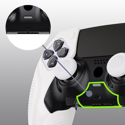 PlayVital Ninja Edition Anti-Slip Half-Covered Silicone Cover Skin with Thumb Grip Caps for PS5 Edge Controller - White - EYPFP002 PlayVital