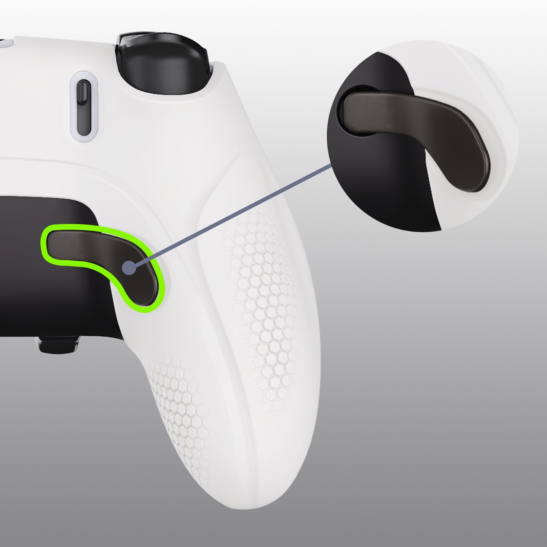 PlayVital Ninja Edition Anti-Slip Half-Covered Silicone Cover Skin with Thumb Grip Caps for PS5 Edge Controller - White - EYPFP002 PlayVital