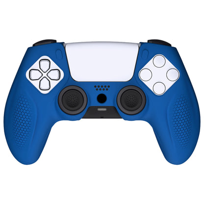 PlayVital Ninja Edition Anti-Slip Silicone Cover Skin with Thumb Grips for PS5 Wireless Controller, Compatible with Charging Station - Blue - MQRPFP005 PlayVital