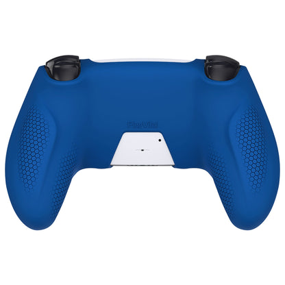 PlayVital Ninja Edition Anti-Slip Silicone Cover Skin with Thumb Grips for PS5 Wireless Controller, Compatible with Charging Station - Blue - MQRPFP005 PlayVital