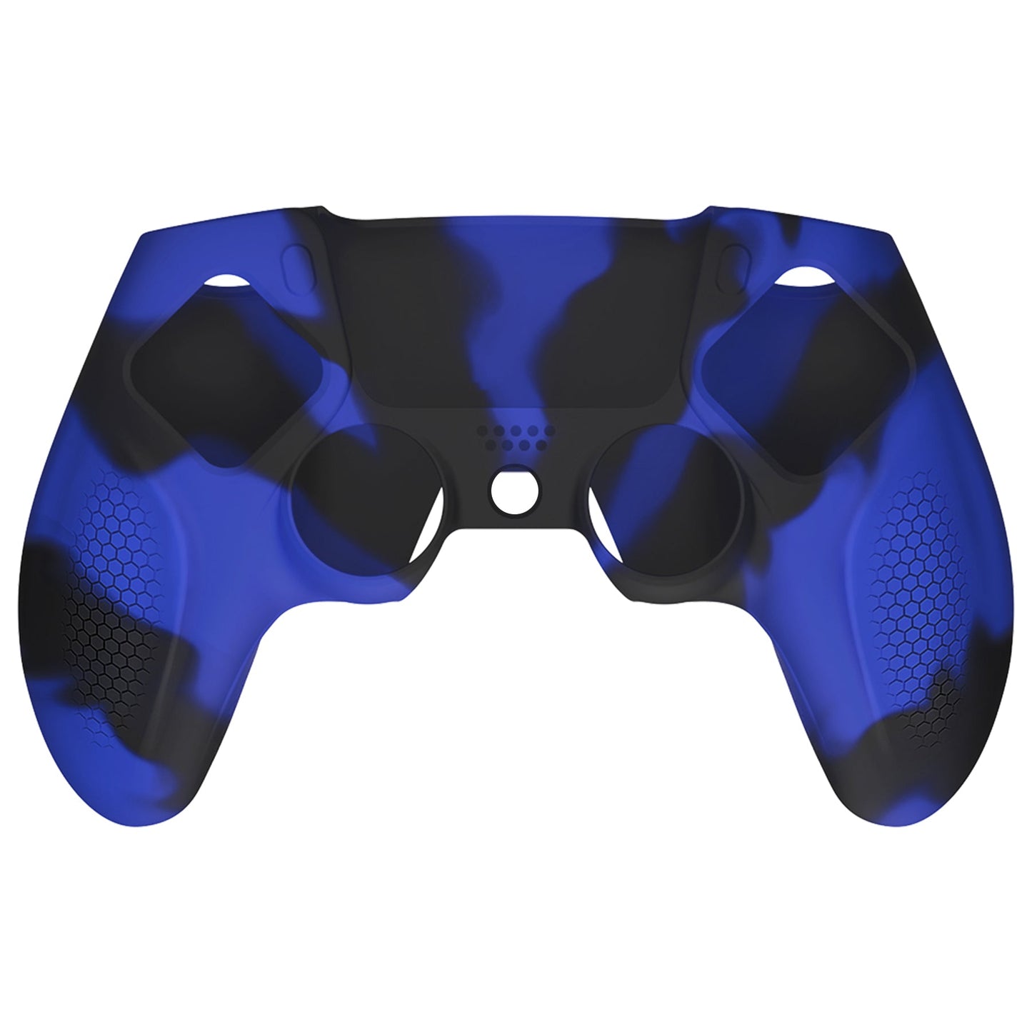 PlayVital Ninja Edition Anti-Slip Silicone Cover Skin with Thumb Grips for PS5 Wireless Controller, Compatible with Charging Station - Blue & Black- MQRPFP008 PlayVital