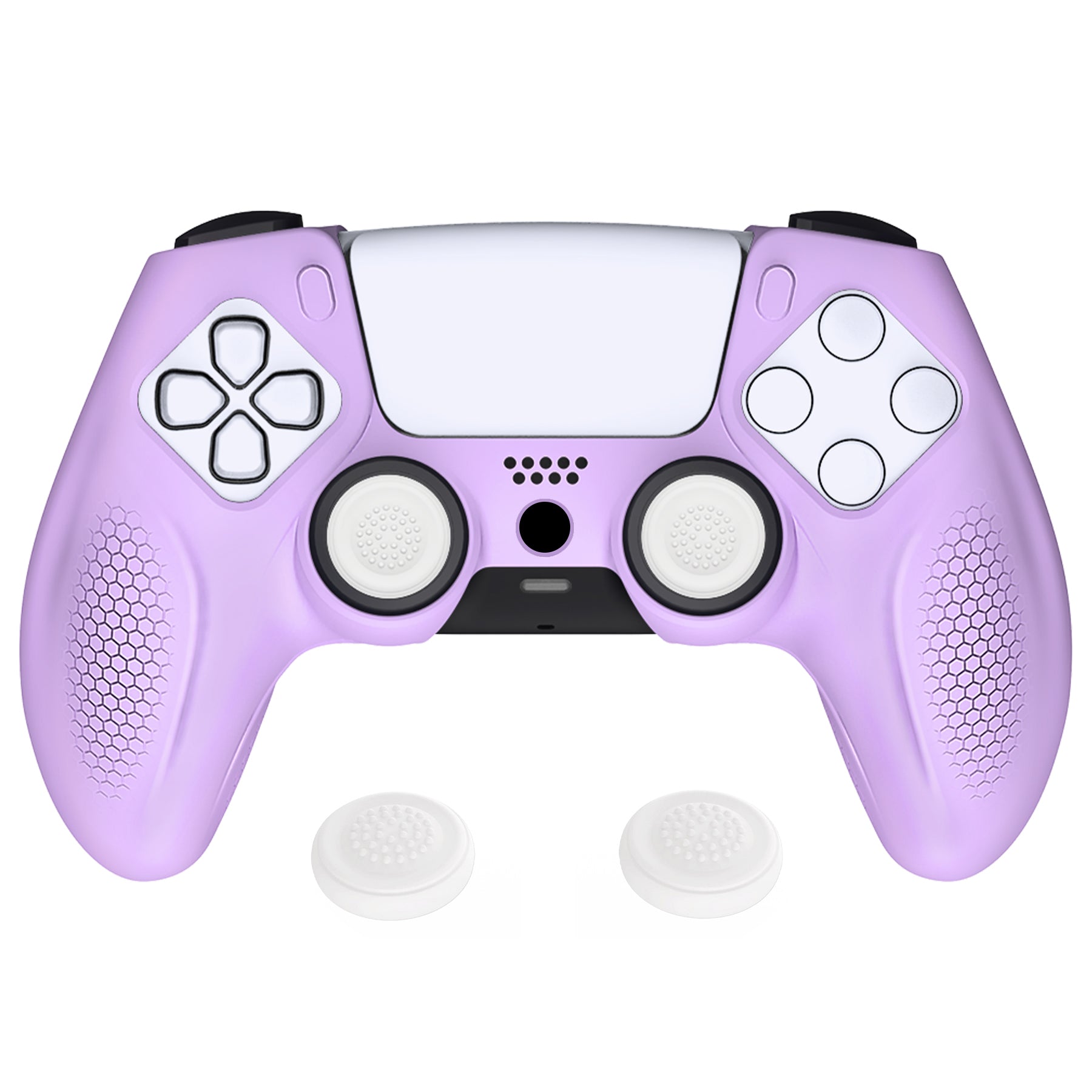 PlayVital Ninja Edition Anti-Slip Silicone Cover Skin with Thumb Grips for PS5 Wireless Controller, Compatible with Charging Station - Mauve Purple - MQRPFP004 PlayVital