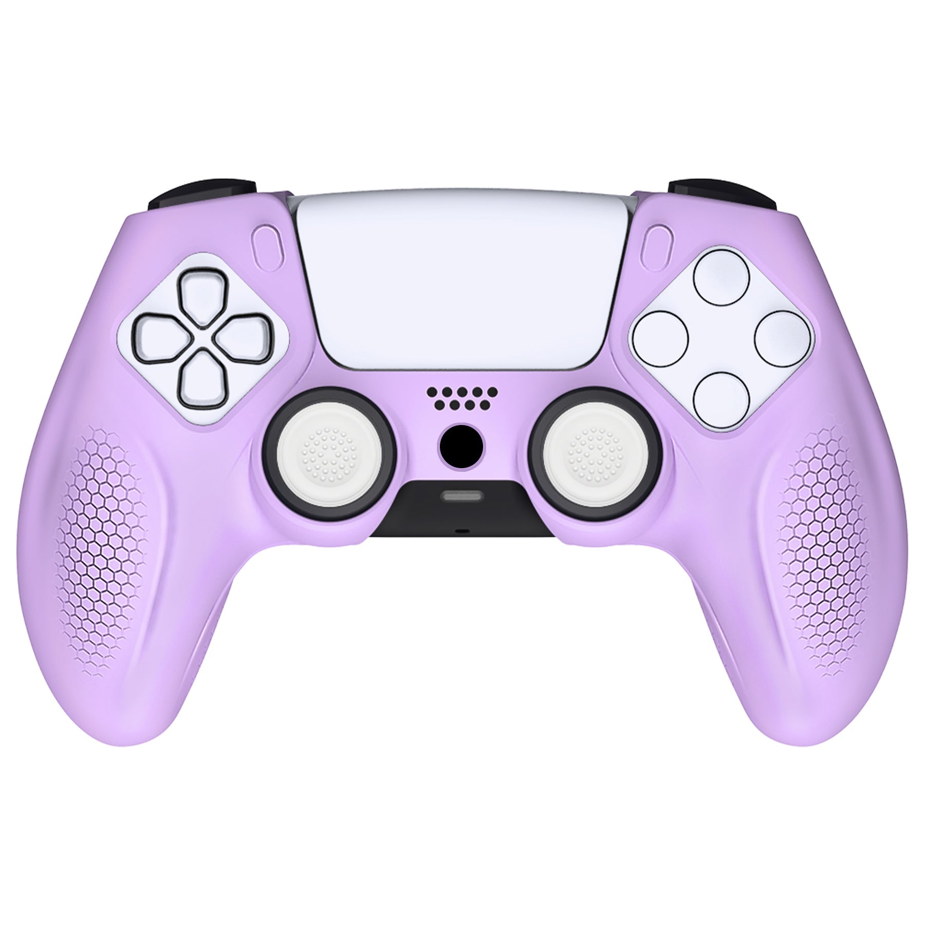 PlayVital Ninja Edition Anti-Slip Silicone Cover Skin with Thumb Grips for PS5 Wireless Controller, Compatible with Charging Station - Mauve Purple - MQRPFP004 PlayVital