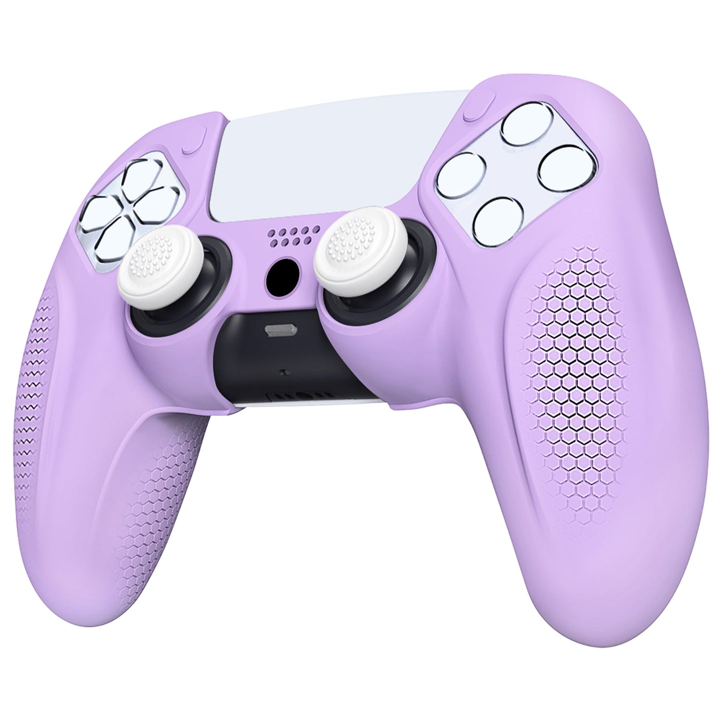 PlayVital Ninja Edition Anti-Slip Silicone Cover Skin with Thumb Grips for PS5 Wireless Controller, Compatible with Charging Station - Mauve Purple - MQRPFP004 PlayVital