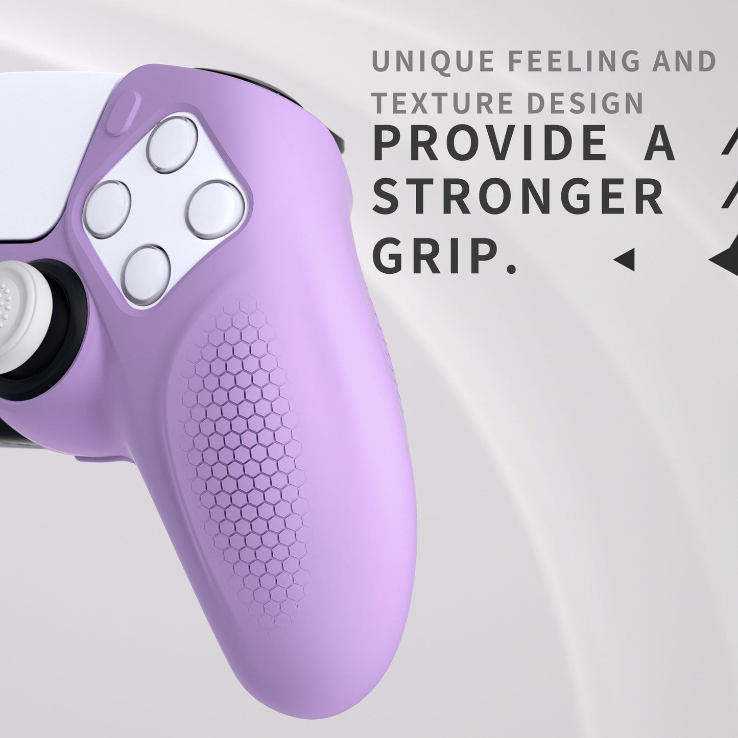 PlayVital Ninja Edition Anti-Slip Silicone Cover Skin with Thumb Grips for PS5 Wireless Controller, Compatible with Charging Station - Mauve Purple - MQRPFP004 PlayVital