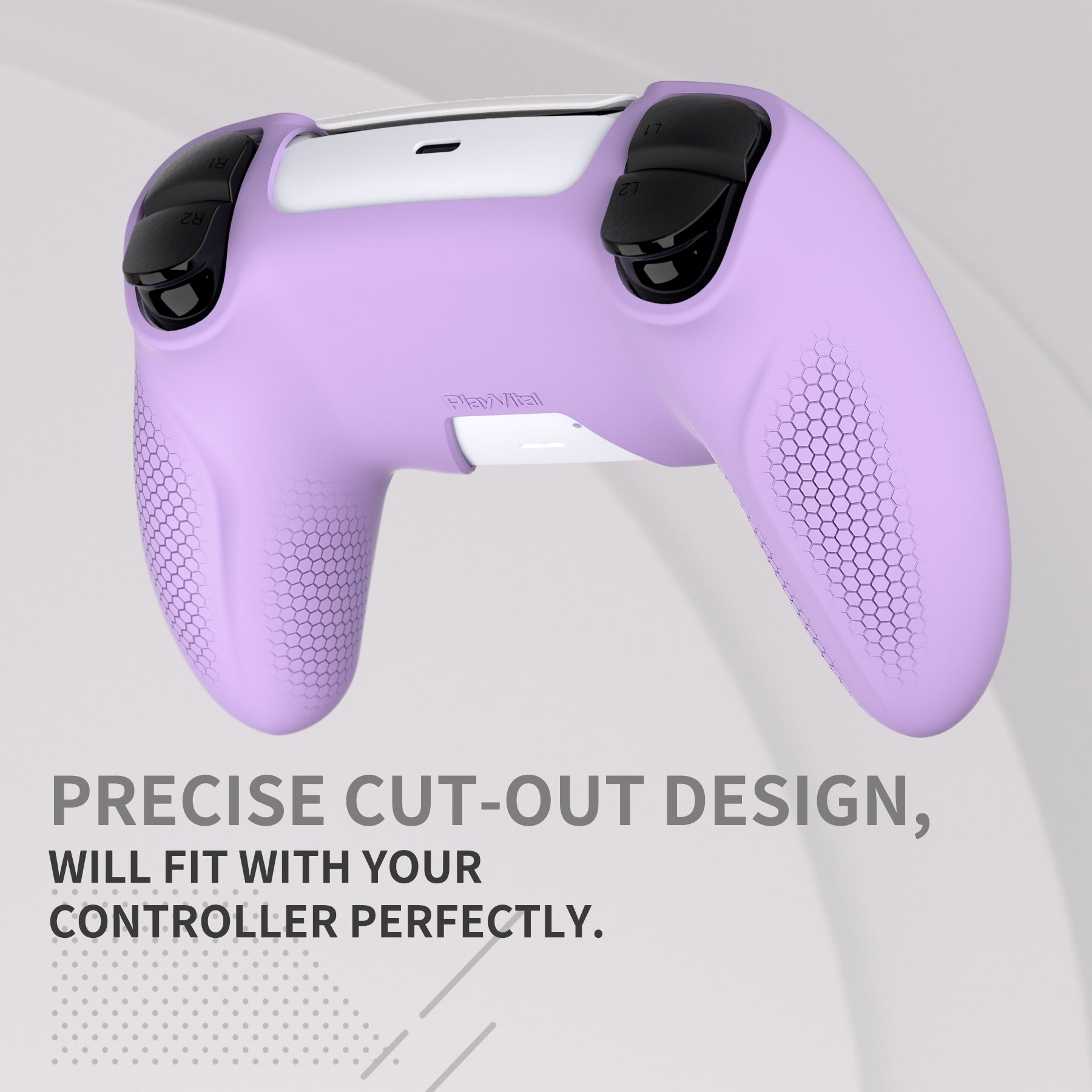 PlayVital Ninja Edition Anti-Slip Silicone Cover Skin with Thumb Grips for PS5 Wireless Controller, Compatible with Charging Station - Mauve Purple - MQRPFP004 PlayVital