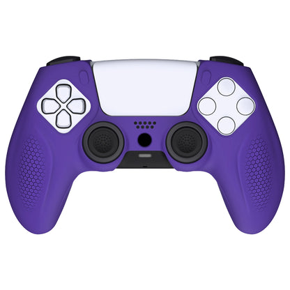 PlayVital Ninja Edition Anti-Slip Silicone Cover Skin with Thumb Grips for PS5 Wireless Controller, Compatible with Charging Station - Purple - MQRPFP003 PlayVital