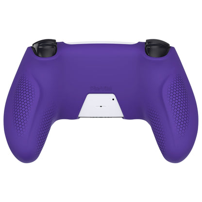 PlayVital Ninja Edition Anti-Slip Silicone Cover Skin with Thumb Grips for PS5 Wireless Controller, Compatible with Charging Station - Purple - MQRPFP003 PlayVital