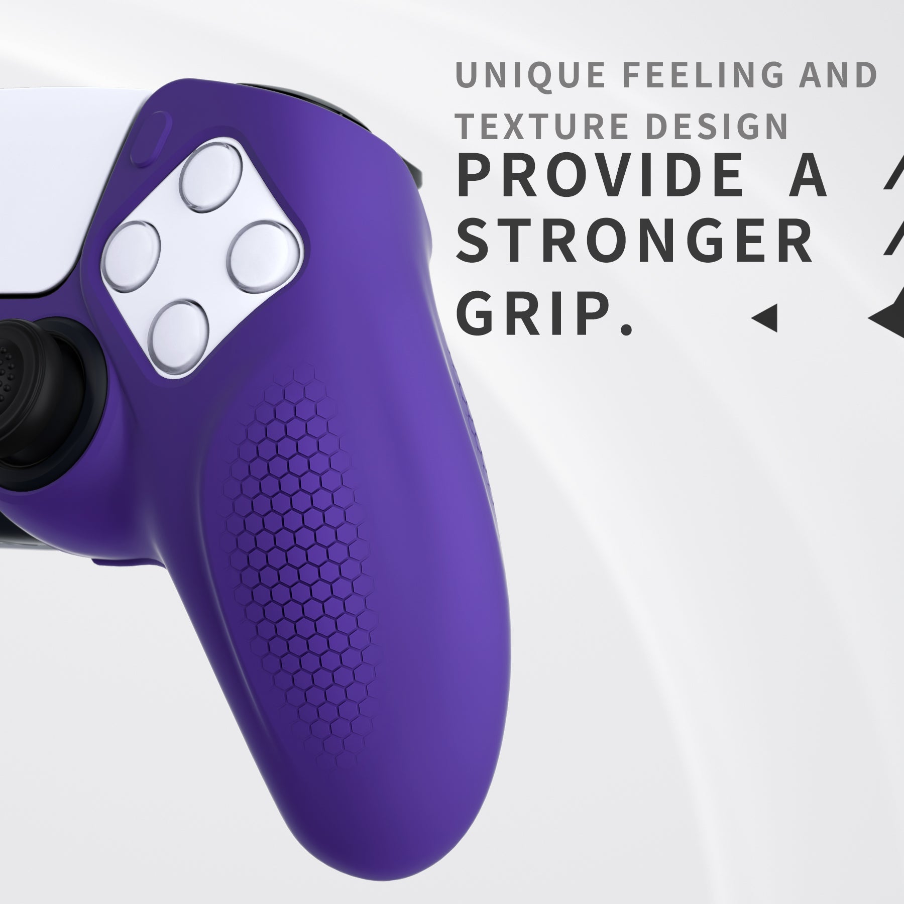 PlayVital Ninja Edition Anti-Slip Silicone Cover Skin with Thumb Grips for PS5 Wireless Controller, Compatible with Charging Station - Purple - MQRPFP003 PlayVital