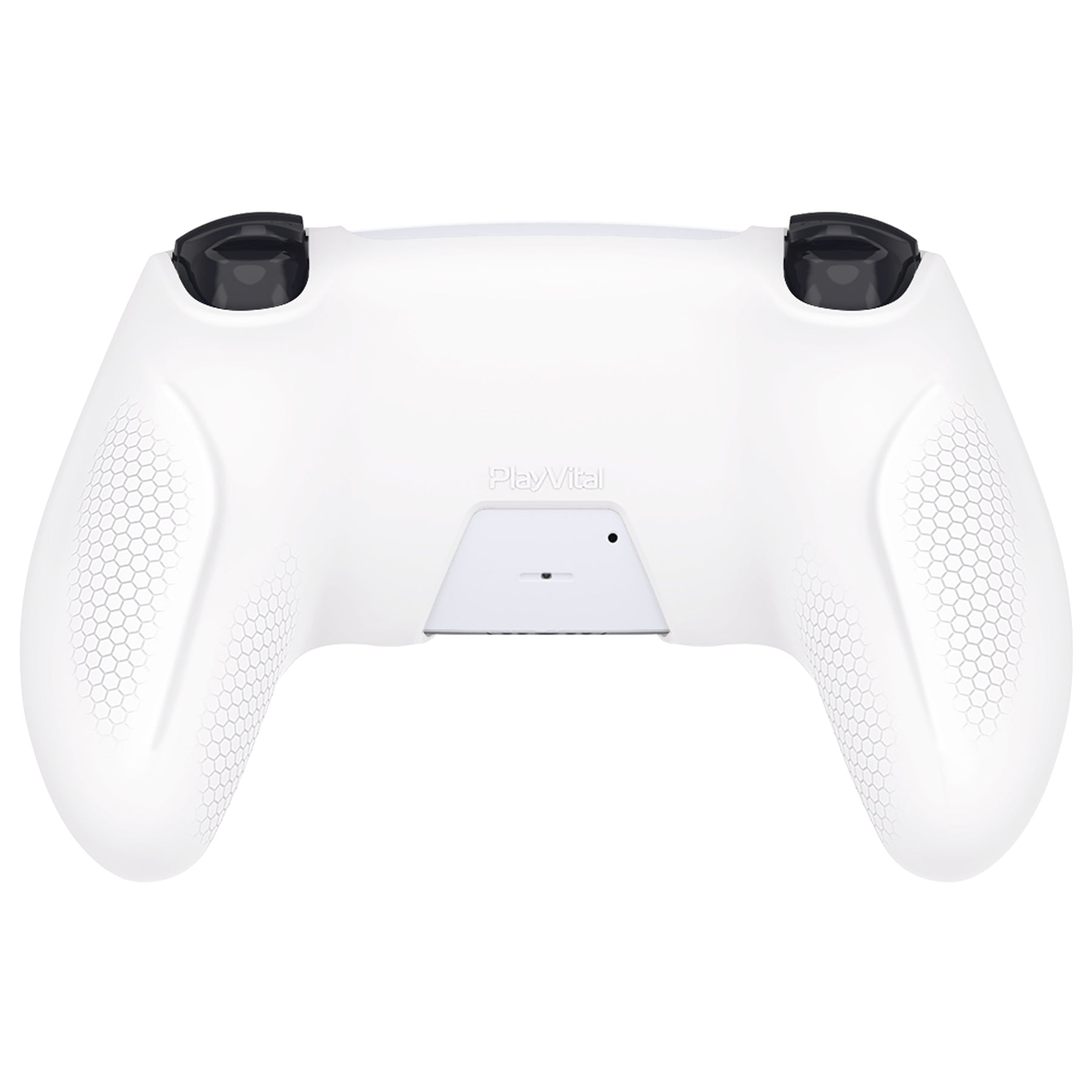 PlayVital Ninja Edition Anti-Slip Silicone Cover Skin with Thumb Grips for PS5 Wireless Controller, Compatible with Charging Station - White - MQRPFP002 PlayVital