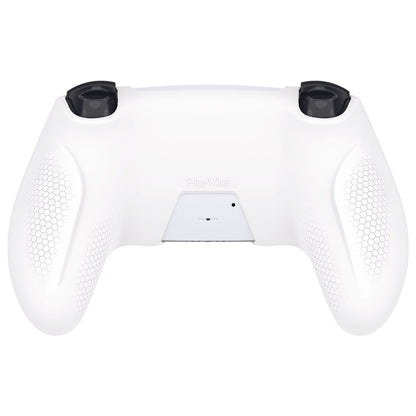 PlayVital Ninja Edition Anti-Slip Silicone Cover Skin with Thumb Grips for PS5 Wireless Controller, Compatible with Charging Station - White - MQRPFP002 PlayVital