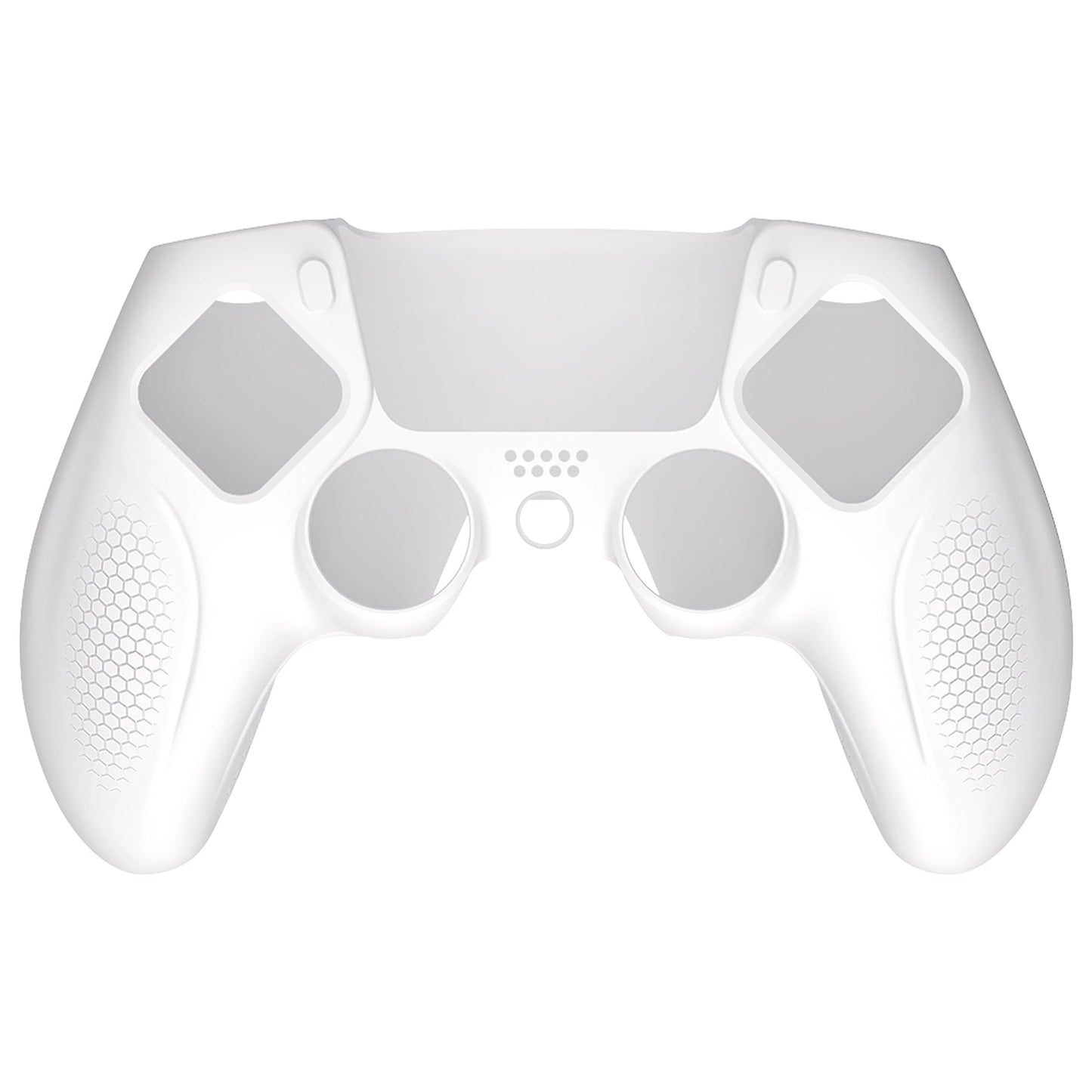 PlayVital Ninja Edition Anti-Slip Silicone Cover Skin with Thumb Grips for PS5 Wireless Controller, Compatible with Charging Station - White - MQRPFP002 PlayVital