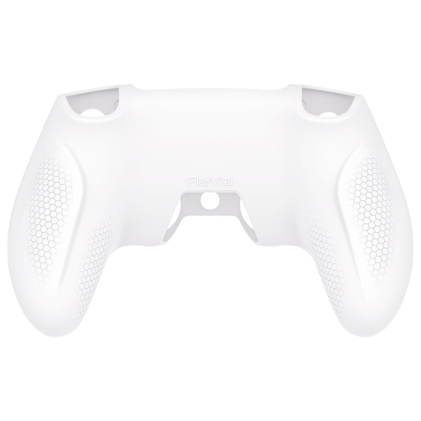 PlayVital Ninja Edition Anti-Slip Silicone Cover Skin with Thumb Grips for PS5 Wireless Controller, Compatible with Charging Station - White - MQRPFP002 PlayVital