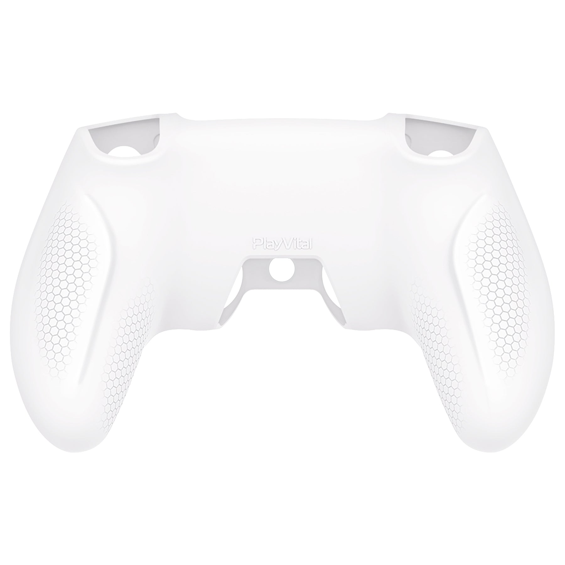 PlayVital Ninja Edition Anti-Slip Silicone Cover Skin with Thumb Grips for PS5 Wireless Controller, Compatible with Charging Station - White - MQRPFP002 PlayVital