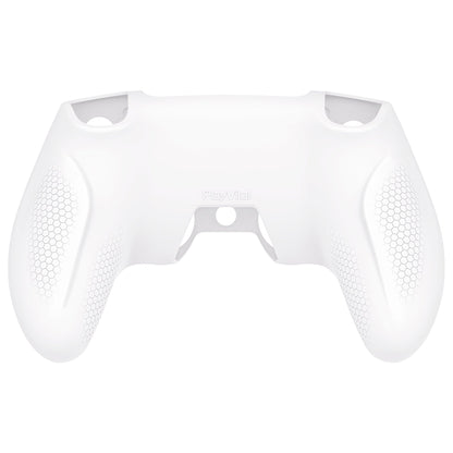 PlayVital Ninja Edition Anti-Slip Silicone Cover Skin with Thumb Grips for PS5 Wireless Controller, Compatible with Charging Station - White - MQRPFP002 PlayVital