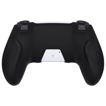 PlayVital Ninja Edition Anti-Slip Silicone Cover Skin with Thumb Grips for PS5 Wireless Controller, Compatible with Charging Station - Black - MQRPFP001 PlayVital