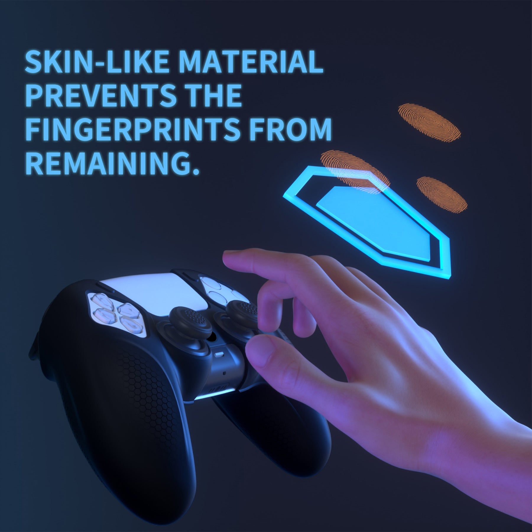 PlayVital Ninja Edition Anti-Slip Silicone Cover Skin with Thumb Grips for PS5 Wireless Controller, Compatible with Charging Station - Black - MQRPFP001 PlayVital