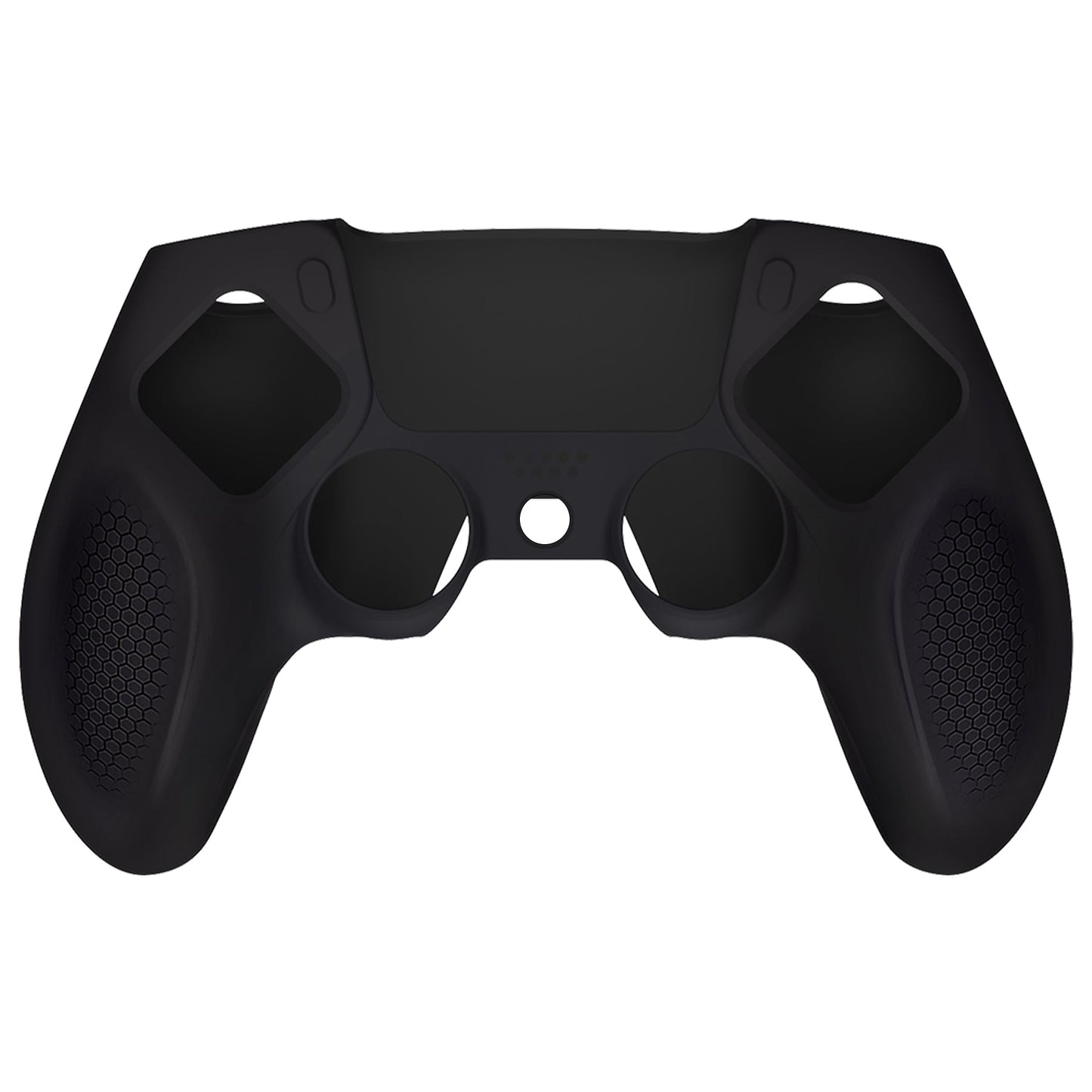 PlayVital Ninja Edition Anti-Slip Silicone Cover Skin with Thumb Grips for PS5 Wireless Controller, Compatible with Charging Station - Black - MQRPFP001 PlayVital