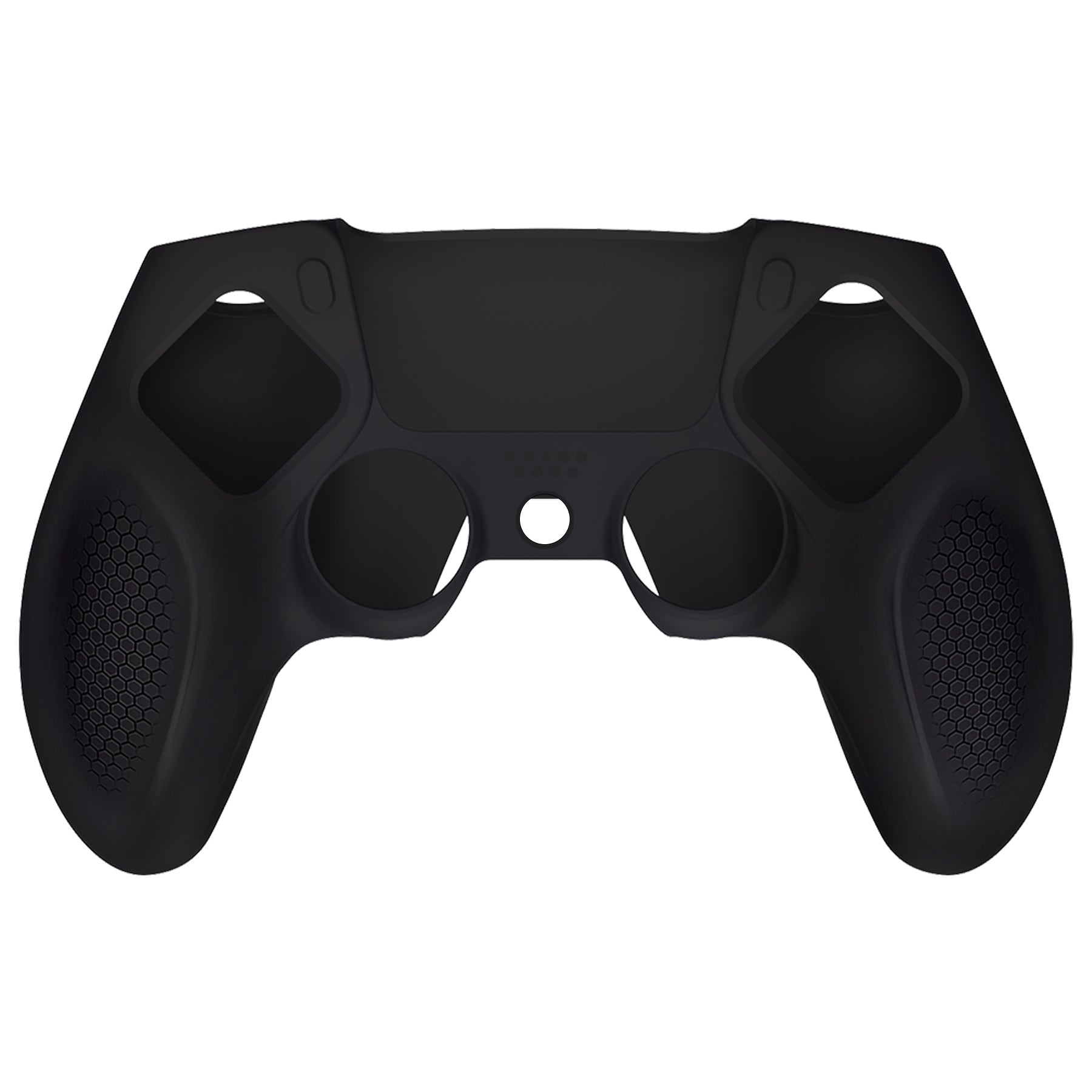 PlayVital Ninja Edition Anti-Slip Silicone Cover Skin with Thumb Grips for PS5 Wireless Controller, Compatible with Charging Station - Black - MQRPFP001 PlayVital