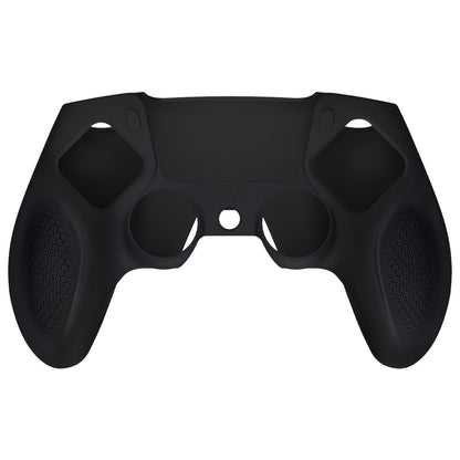 PlayVital Ninja Edition Anti-Slip Silicone Cover Skin with Thumb Grips for PS5 Wireless Controller, Compatible with Charging Station - Black - MQRPFP001 PlayVital